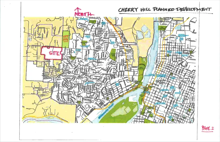 Developer-prepared West Salem vicinity map marking an approximate site and City property. Not an approved City site plan.